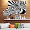 Designart - Spiral Black n White - Abstract Canvas Art Print